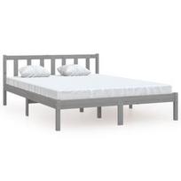 Lova VLX Solid Pinewood 810054, pilka, 195.5x125.5 cm, su grotelėmis