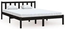 Lova VLX Solid Pinewood 810096, juoda, 205.5x165.5 cm, su grotelėmis