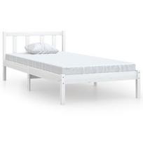 Lova VLX Solid Pinewood 810073, balta, 205.5x105.5 cm, su grotelėmis