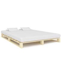 Lova VLX Solid Pinewood 285237, ruda, 200x140 cm, su grotelėmis
