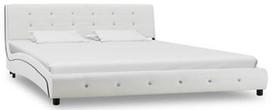 Lova VLX Faux Leather 280315, balta, 223x165 cm, su grotelėmis