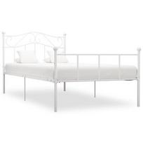 Lova VLX Metal 284516, balta, 208x97.5 cm, su grotelėmis