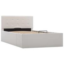 Lova VLX Hydraulic Storage, balta, 211x98 cm, su grotelėmis