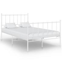Lova VLX Metal, balta, 206x125 cm, su grotelėmis