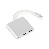 usb c hdmi adapteris - Laidas Gembird A-CM-HDMIF-02-SV USB Type-C Multi-Adapter Silver - 2 nuotrauka