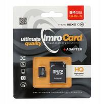 atminties korteles 4k - IMRO 10/64G UHS-3 ADP - 1 nuotrauka