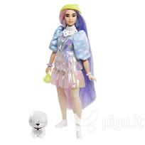 Lėlė Barbie Extra su rožine suknele