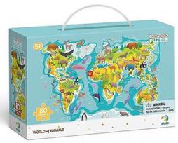 Dėlionė Tm Toys Animal World Map, 80 vnt.