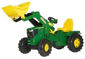 Automobilis su pedalais Rolly Toys Farmtrac John Deere 6210R, žalias