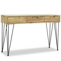 Konsolinis staliukas VLX Solid Teak 244573, šviesiai ruda, 1200 mm x 350 mm x 760 mm