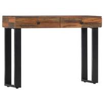 Konsolinis staliukas VLX Solid Reclaimed Wood, juodas/medžio, 1100 mm x 300 mm x 760 mm