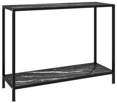 Konsolinis staliukas VLX Tempered Glass & Steel 322838, juodas, 1000 mm x 350 mm x 750 mm