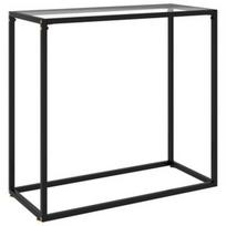 Konsolinis staliukas VLX Console Table, skaidrus/juodas, 800 mm x 350 mm x 750 mm