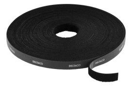 Kabelių tvarkymo juosta DELTACO Velcro, plotis 10mm, 10m, juodas / CM1010S