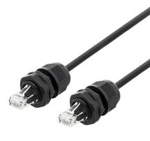 DELTACO S/FTP Cat6a, 3m, IP68, PG13.5, juodas / SFTP-63AH-WP