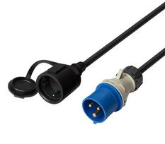 DELTACO IP44, 230 V 16 A, 1 m, juodas / DEL-124