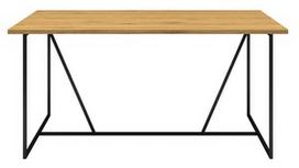 Valgomojo stalas Home4you Amsterdam 45039, juodas/ąžuolo, 1600 mm x 900 mm x 750 mm