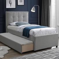 Lova Home4you Oswaldo 28881, pilka, 215x117.5 cm, su grotelėmis
