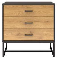 Komoda Home4you Amsterdam 45034, juoda, 80x40x75 cm