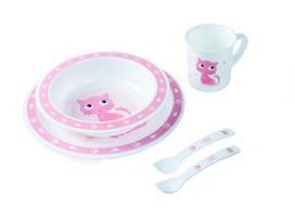 Stalo įrankių komplektas Canpol Babies Plastic Ware Set Cute Animals 4/401 Cat