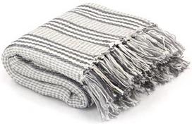 Pledas VLX Stripes, baltas/pilkas, 125 cm x 150 cm