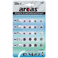 Arcas AG Set 4xAG1, 4xAG3, 4xAG4, 4xAG10, 4xAG13, Alkaline Buttoncell, 20 pc(s) | 12752000
