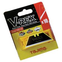 statybiniai peilia - Trapecinės geležtės juodosios 10vnt dispenceryje Tajima V-Rex - 1 nuotrauka