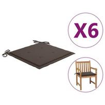 Kėdžių pagalvėlė VLX Garden Chair Cushions 314055, tamsiai ruda, 500 mm x 500 mm, 6 vnt.