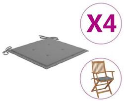 Kėdžių pagalvėlė VLX Garden Chair Cushions 47589, pilka, 400 mm x 400 mm, 4 vnt.