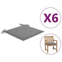 Kėdžių pagalvėlė VLX Garden Chair Cushions 314041, pilka, 500 mm x 500 mm, 6 vnt.