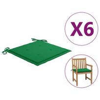 Kėdžių pagalvėlė VLX Garden Chair Cushions 314049, žalia, 500 mm x 500 mm, 6 vnt.