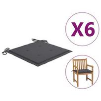 Kėdžių pagalvėlė VLX Garden Chair Cushions 314039, antracito, 500 mm x 500 mm, 6 vnt.