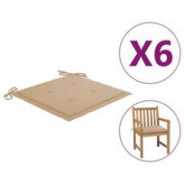 Kėdžių pagalvėlė VLX Garden Chair Cushions 314045, smėlio, 500 mm x 500 mm, 6 vnt.