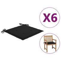 Kėdžių pagalvėlė VLX Garden Chair Cushions 314053, juoda, 500 mm x 500 mm, 6 vnt.