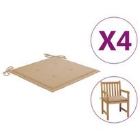 Kėdžių pagalvėlė VLX Garden Chair Cushions 314044, smėlio, 500 mm x 500 mm, 4 vnt.