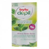 Pirkti BYLY EFFECTIVE & NATURAL MINT & GREEN TEA kūno depiliacinės juostelės (20 vnt.) - Photo 1