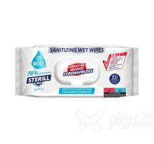 Dezinfekuojančios biocidinės drėgnos servetėlės odai ir visiems paviršiams Go Wipes Sterill Bio, 50 vnt.