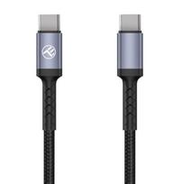 usb type c laidas - Tellur Type-C To Type-C 3A, 60W, 1m black - 1 nuotrauka