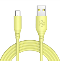type c to usb 3.1 cable - Tellur Silicone USB to Type-C cable 3A, 1m, yellow - 1 nuotrauka