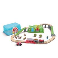 Bėgiai Hape Train Track Set Countryside Bucket