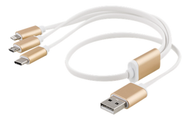 EPZI USB-C, lightining, micro USB, 0.5m, baltas / USB-MULTI05