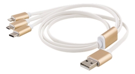 lightning usb a laidas - EPZI USB-C, lightining, micro USB, 1m, baltas / USB-MULTI10 - 1 nuotrauka
