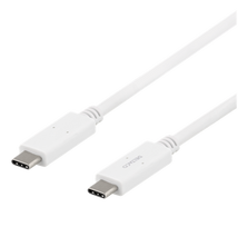 DELTACO USB-C - USB-C, 5Gbit / s, 5A, 1M, baltas / USBC-1502M