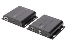 hdmi extender - DIGITUS 4K HDMI Extender over IP Receiver Unit over network cable CAT 5/5e/6/7 4K2K/30Hz black - 1 nuotrauka
