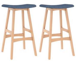 Baro kėdė VLX Bar Stools, mėlyna/ruda, 2 vnt.
