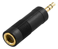 DELTACO 6.3mm female - 3.5mm male, juodas / AD-2-K / 00180002
