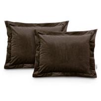 Dekoratyvinės pagalvėlės užvalkalas AmeliaHome Velvet, ruda, 700 mm x 500 mm, 2 vnt.