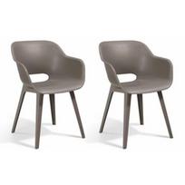 Lauko kėdė VLX Allibert Akola 2pcs, ruda/pilka, 56.7 cm x 55.2 cm x 80.1 cm