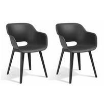 Lauko kėdė VLX Akola 2 Pcs, pilka, 55.2 cm x 56.7 cm x 80.1 cm