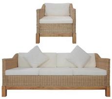 Pirkti Lauko sofa VLX 2 Piece Set With Cushions, kreminė/medžio, 78 cm x 171 cm x 74 cm - Photo 1